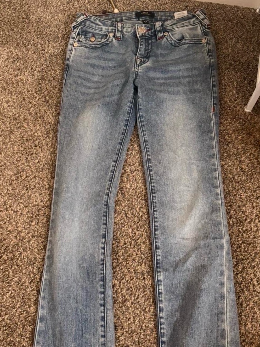 True Religion Women's Light Blue Flare Jeans